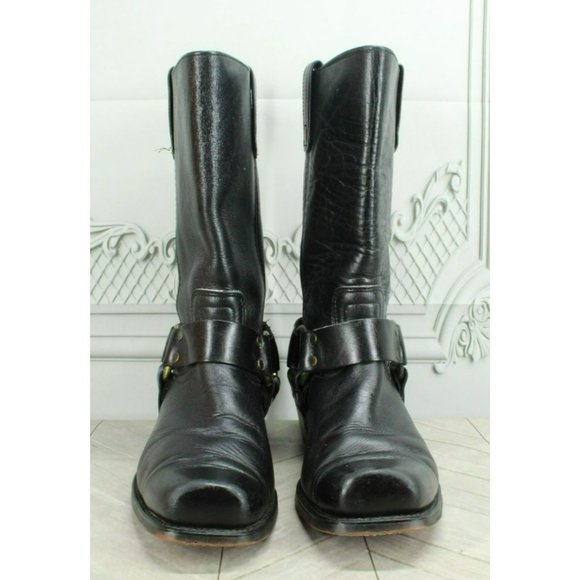 *Unbranded Black Leather Pull On Mid Calf Cowboy Western Boot Size 8.5 M - Picture 4 of 9